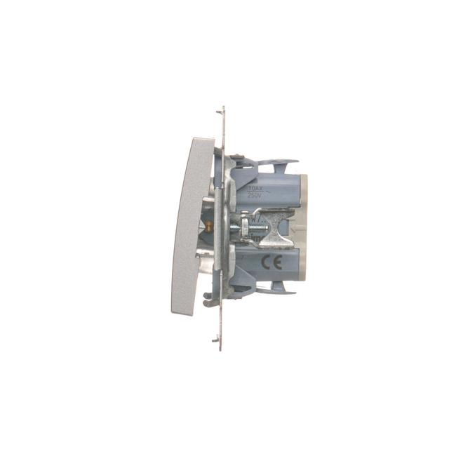 Simon 54 Łącznik krzyżowy bez piktogramu 10A 250V szybkozłączka srebrny mat DW7.01/X/43 KONTAKT