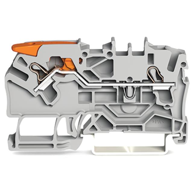 2-przewodowa złączka przelotowa z dźwignią i Push-in CAGE CLAMP® 2,5 mm2, szara /50szt./ WAGO