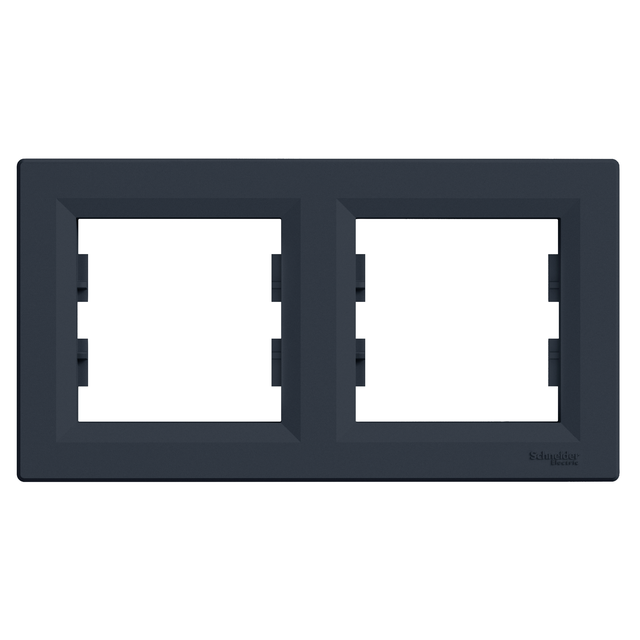 Asfora, ramka 2-krotna, pozioma, antracyt