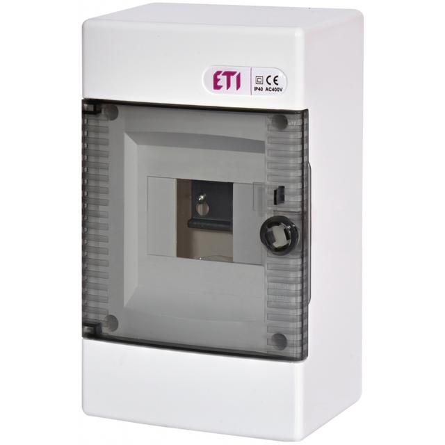 Rozdzielnica natynkowa 1x4 drzwi transparentne ECT4PT 001100140 ETI