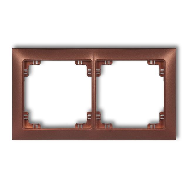 DECO Ramka podwójna z tworzywa DECO Soft brązowy metalik 9DRSO-2 KARLIK