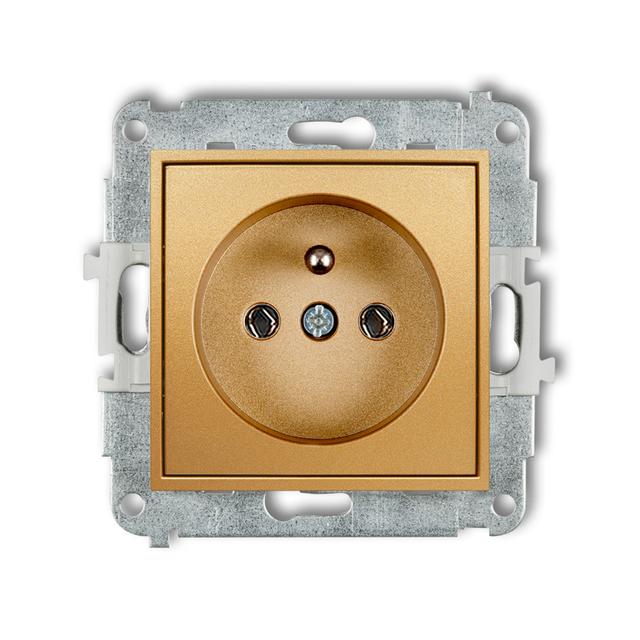 ICON Mechanizm gniazda pojedynczego z uziemieniem 2P+Z (bez przesłon torów prądowych) złoty