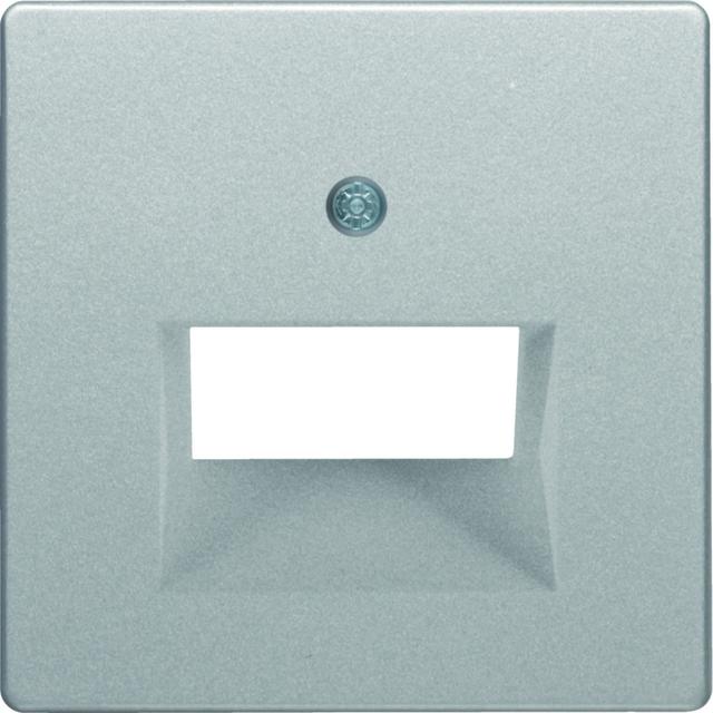 BERKER Q.x Płytka czołowa do gniazda przyłączeniowego UAE podwójna komp./tel. aluminium aksamit laki