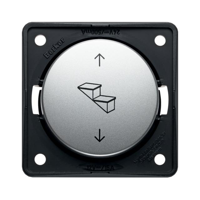 Integro Łącznik przyciskowy odwracający polaryzację z nadrukiem stopni i strzałek, chrom, mat lakier