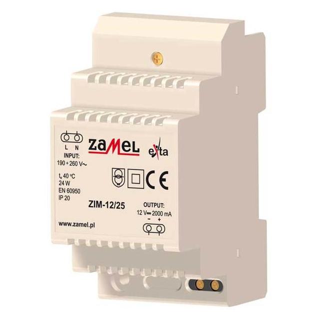 ZASILACZ IMPULSOWY 12V DC 2,0A TYP: ZIM-12/25