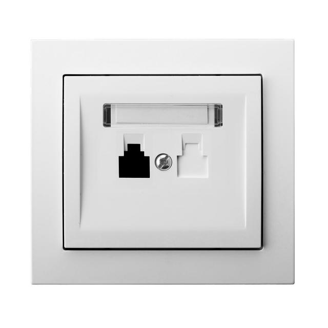 KIER Gniazdo telefoniczne pojedyncze - kolor biały