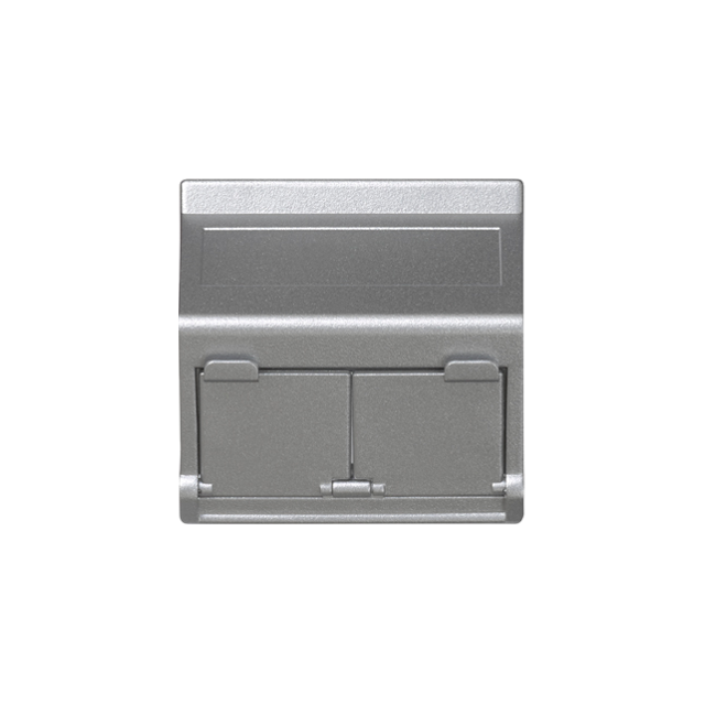 Simon Connect Płytka K45 2x RJ z osłoną skośna do adapterów MD aluminium KB80/8 KONTAKT