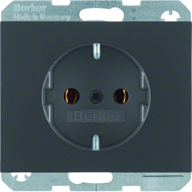 BERKER K.1 Gniazdo SCHUKO kompletne antracyt mat lakierowana 47157006 HAGER
