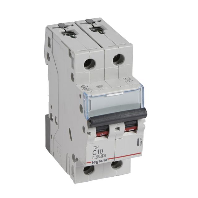 WYŁĄCZNIK NADPRĄDOWY S 312 2P C 10A 10000A SERII TX3, Legrand