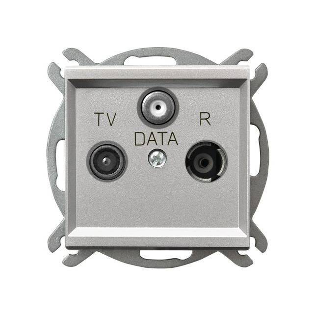 SONATA Gniazdo RTV-DATA - kolor srebro mat