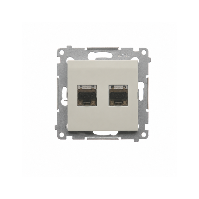 Simon 54 Gniazdo podwójne komputerowe RJ45 kat.6 ekranowane kaszmir mat D62E.01/42