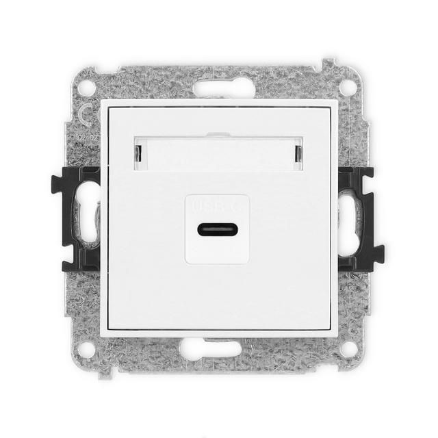ICON Gniazdo pojedyncze 1xUSB C-C biały IGUSB-7 KARLIK