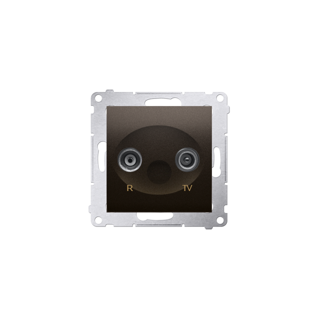 Simon 54 Gniazdo antenowe R-TV zakończeniowe do gniazd przelotowych brąz mat