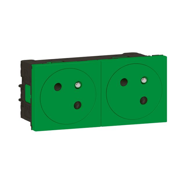 Mosaic Gn 2x2P+Z Podłączenie Przez Zaciski Automatyczne-4 Moduły Zielone 16A-250V 077162L LEGRAND