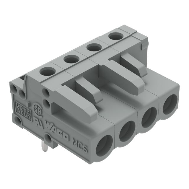 MCS-MIDI Classic gniazdo kątowe 4-bieg. szare raster 5 mm /100szt./ WAGO