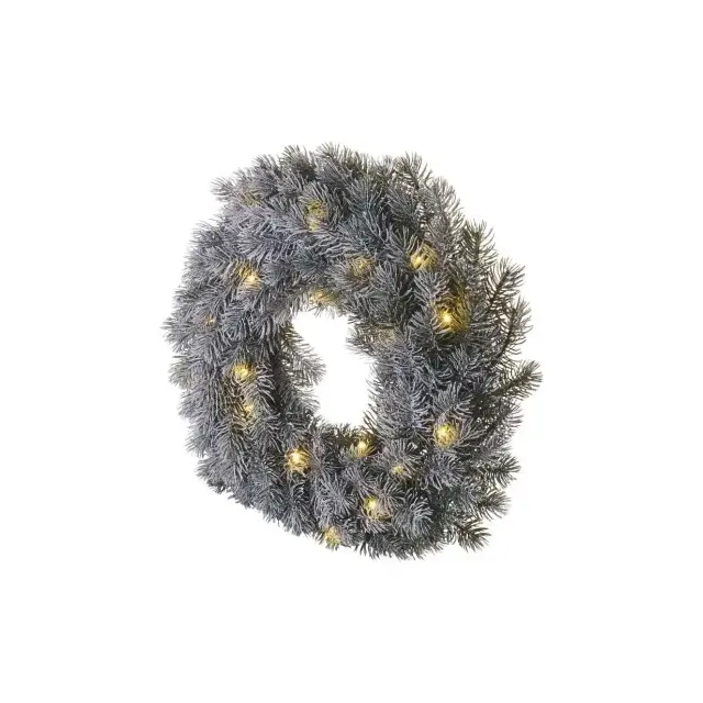 Dekoracje - 20 LED wianek 40 cm 2x AA, ciepła biel, IP20, timer