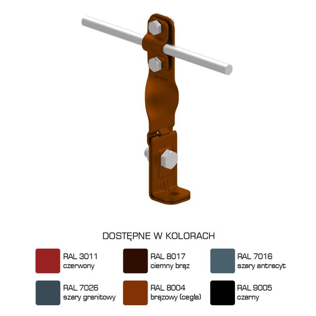 Uchw.na blachę kraw.kąt-skręc,Z-śruba H=14,5cm/LA/