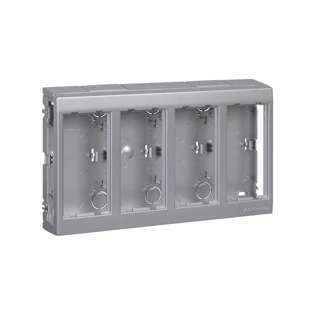 Simon Connect Obudowa natynkowa 4-modułowa 8x K45 aluminium SBC450/8 KONTAKT
