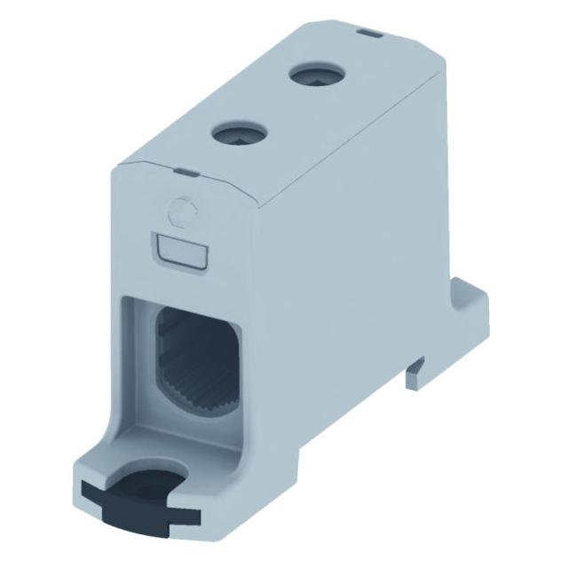 VC05-0034 ,  Złączka szynowa gwintowa AL, CU, 35 - 240mm2, TS 35, 1 tor, 2 otw. zaciskowe, szary ( T