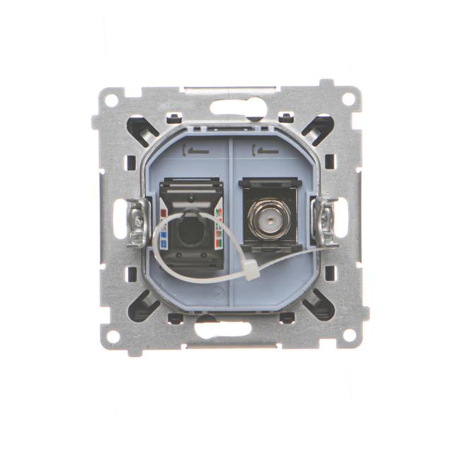Simon 55 Gniazdo antenowe typu /F/+RJ45 kat.6 Czarny mat TASFRJ45.01/149 KONTAKT