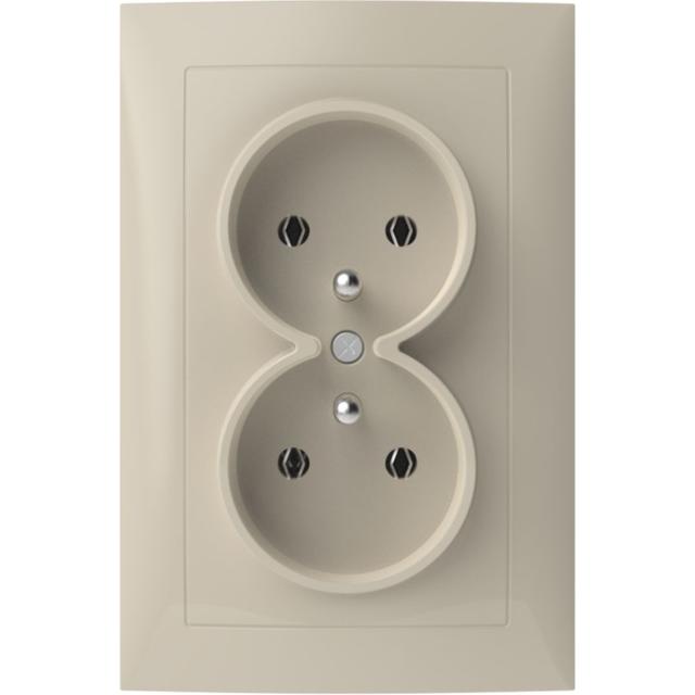 B.Kwadrat Gniazdo podwójne z uziemieniem kompletne, krem