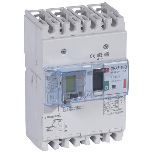 Wyłącznik DPX3 160 Z Zab. R-Pr. 4P 80A 36kA 420114 LEGRAND