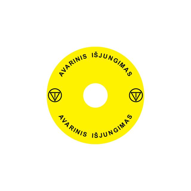 Ex9P1 H S9LT Naklejka wyłącznika awaryjnego do Ex9P1 H średnica 90mm samoprzylepna żółta LT 106820