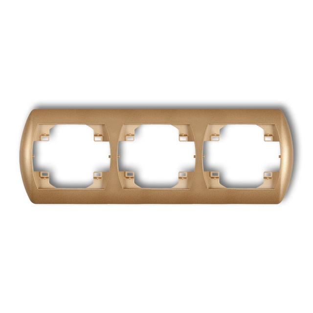 TREND Ramka pozioma potrójna złoty metalik