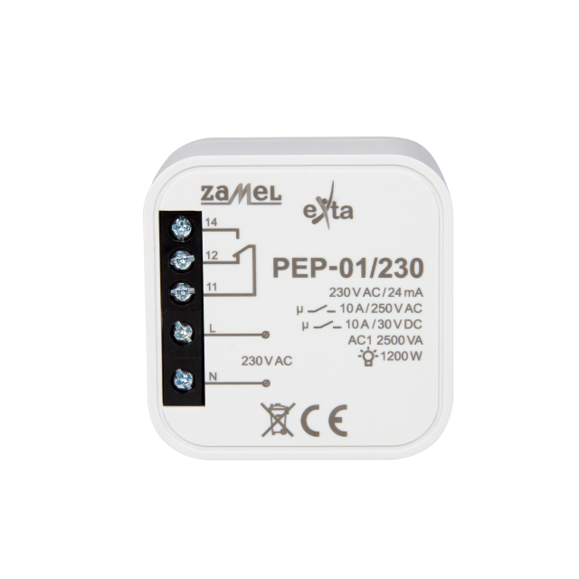 PRZEKAŹNIK ELEKTROMAGNETYCZNY DOPUSZKOWY 230VAC, 10A TYP: PEP-01/230