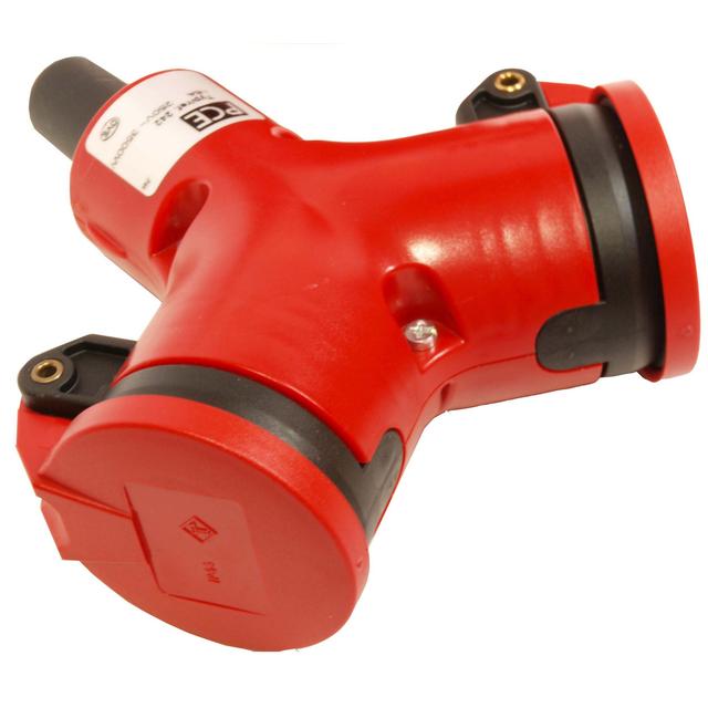 ROZGAŁĘŹNIK JEDNOFAZOWY GUMOWY 10/16A 2 P+Z  Rozgałęźnik podwójny z klapką IP44