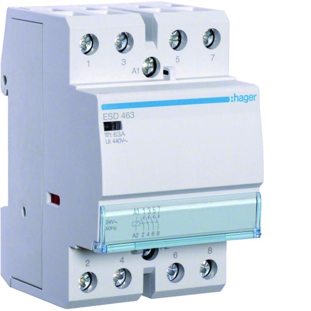 Stycznik modułowy 24V AC 4Z 63A AC-7A B ESD463 HAGER