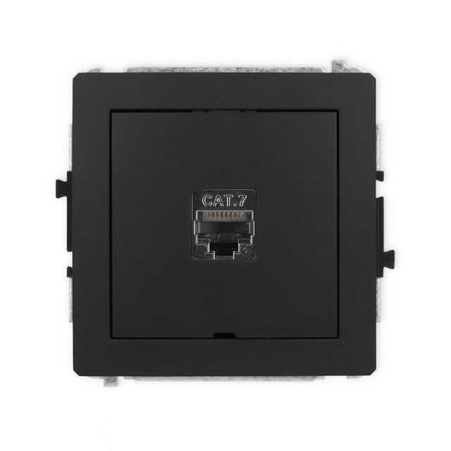 DECO Mechanizm gniazda komputerowego pojedynczego 1xRJ45, kat. 7, ekranowany, 8-stykowy, bez pola op