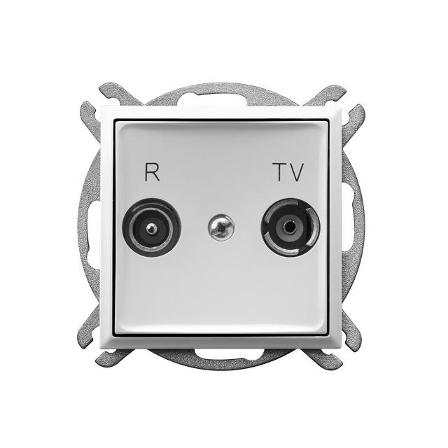 ARIA Gniazdo RTV przelotowe 14-dB - kolor biały