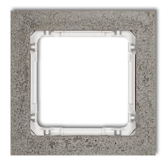 DECO Ramka uniwersalna pojedyncza - beton (ramka: ciemnoszary; spód: biały)