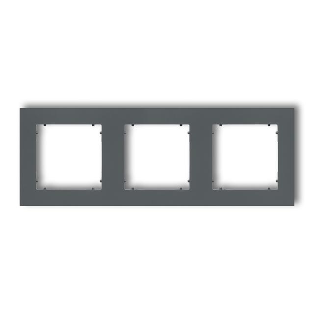 MINI Ramka uniwersalna potrójna z tworzywa grafitowy mat