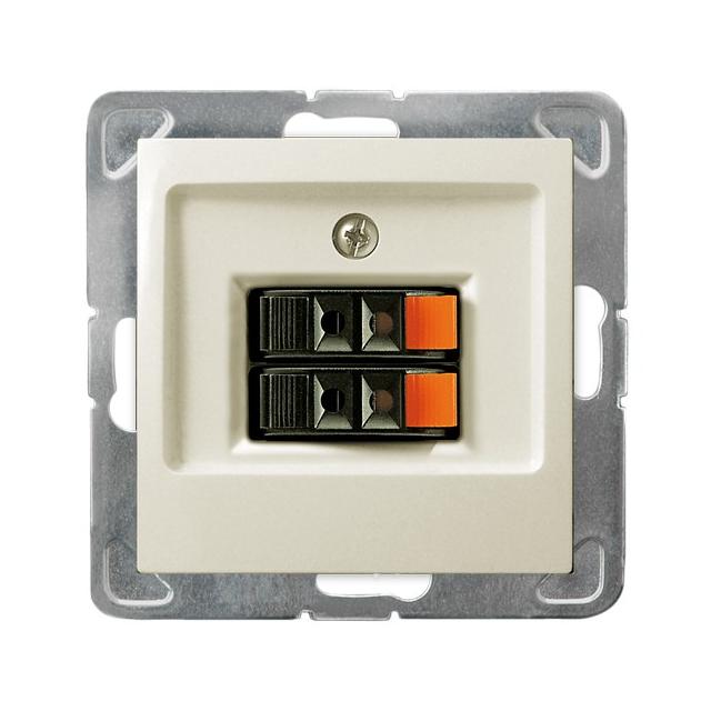 IMPRESJA Gniazdo głośnikowe podwójne - kolor ecru