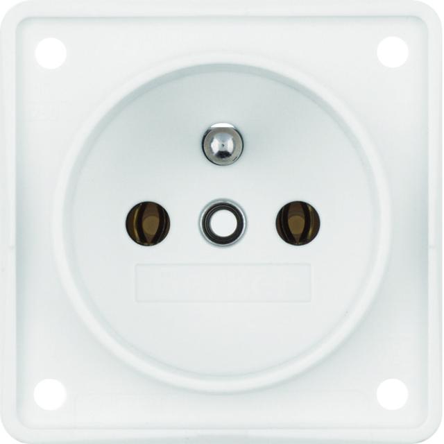 BERKER Integro Flow Gniazdo z uziemieniem biały 961852502 HAGER