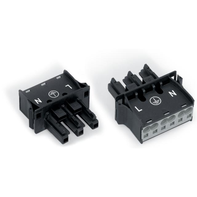 WINSTA gniazdo 3-torowe SnapIn czarne