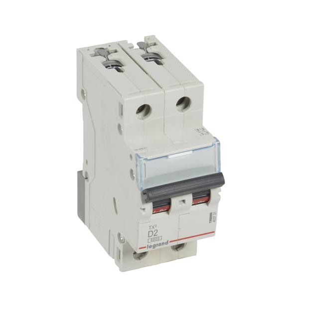 Wyłącznik Nadprądowy S 302 2P D2A 6kA TX3 403731 LEGRAND