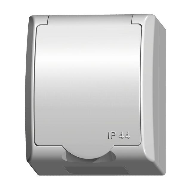 FALA Gniazdo pojedyncze z uziemieniem schuko wieczko w kolorze wyrobu - kolor biały