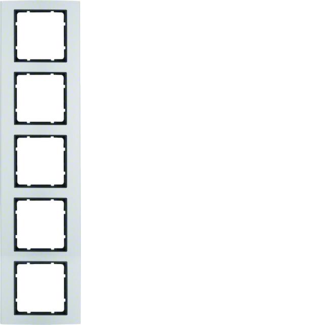 BERKER B.7 Ramka pięciokrotna aluminium/antracyt 10156904 HAGER