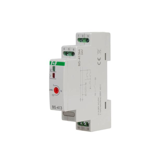Przekaźnik bistabilny z wyłącznikiem czasowym z pamięcią na szynę DIN BIS-413M-24V F&F