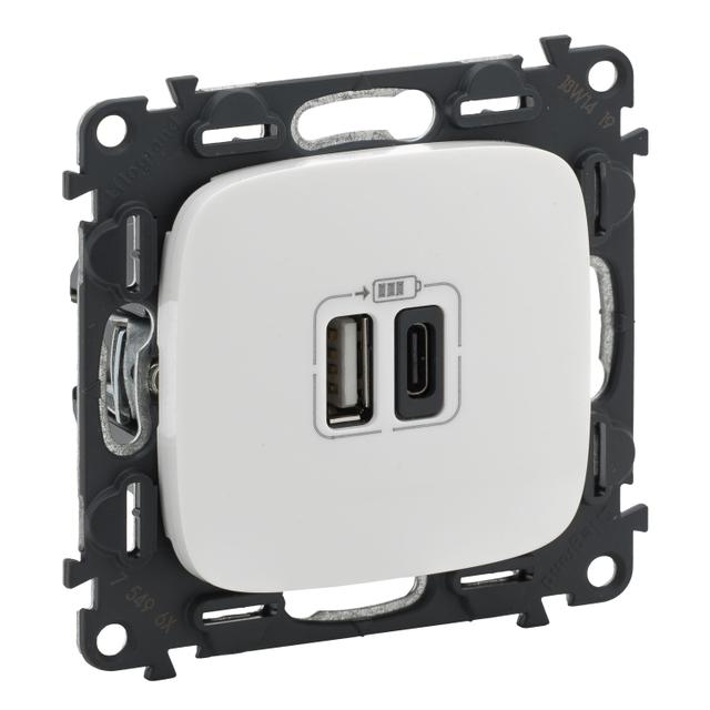 VALUR:B ŁADOWAR 2XUSB A+C 3A, Legrand