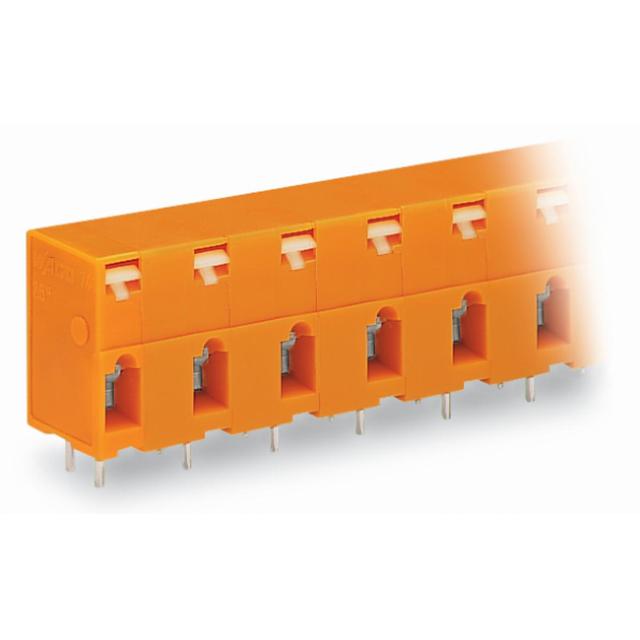 listwa przepustowa do p. drukowanych 4-bieg. pomarańczowa raster 10,16 mm