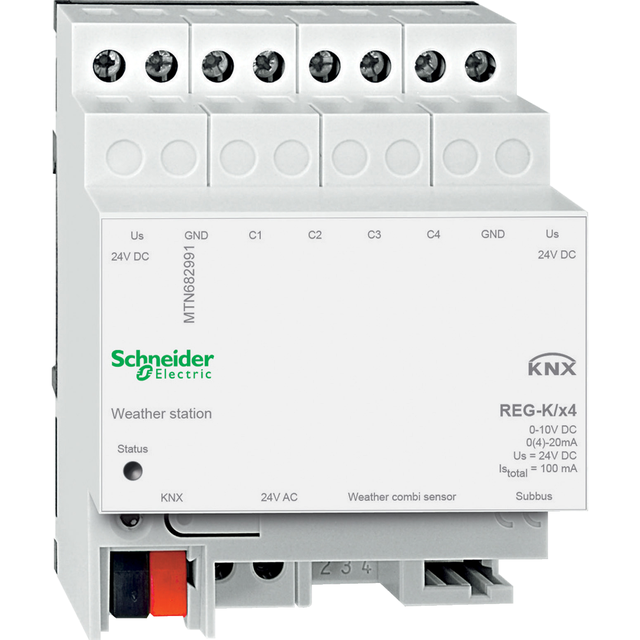 Schneider Electric KNX stacja pogodowa REG-K 4-kr. 24 V jasnoszary