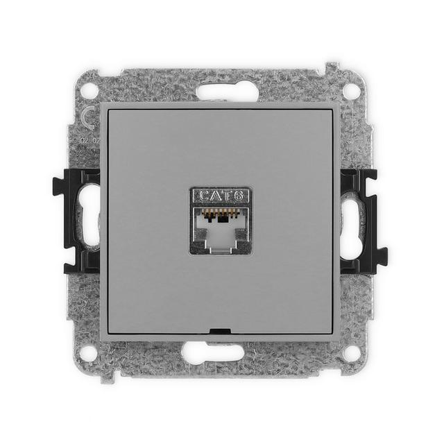 ICON Mechanizm gniazda komputerowego pojedynczego 1xRJ45, kat. 6, ekranowany, 8-stykowy, bez pola op