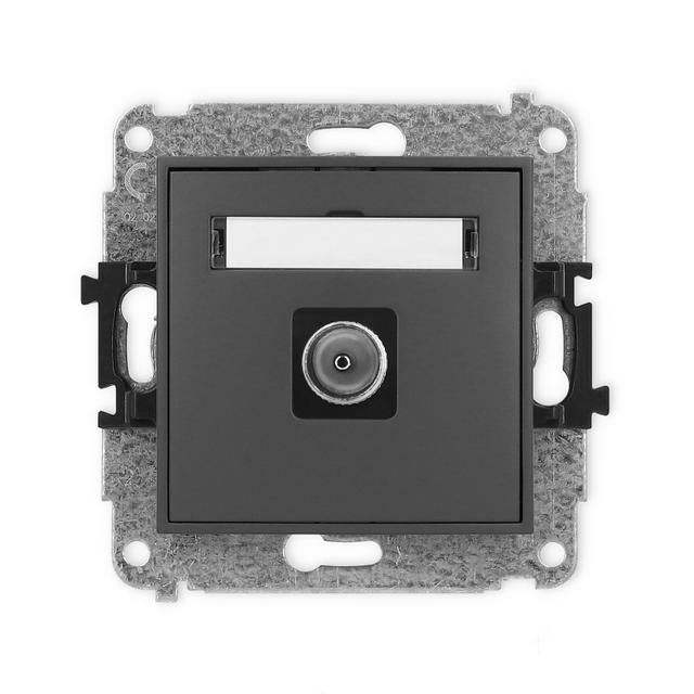 ICON Mechanizm gniazda antenowego pojedynczego TV grafitowy mat