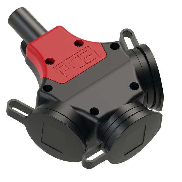 ROZGAŁĘŹNIK JEDNOFAZOWY GUMOWY 10/16A 2 P+Z  Rozgałęźnik gumowy z bolcem + zatyczka  IP44