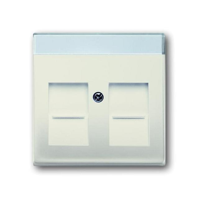 BASIC55 Pokrywa z polem opisowym Do 2 złączy Modular Jack z przysłonami kremowy