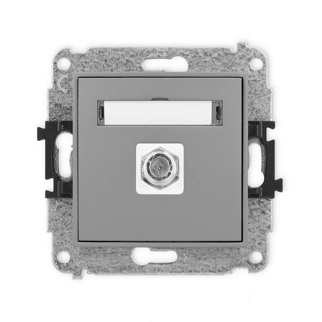 ICON Mechanizm gniazda antenowego pojedynczego typu F (SAT) niklowany szary mat